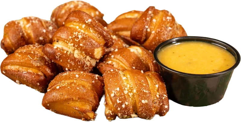 Pretzel Nuggets munchie with soft pretzel bites tossed in garlic butter and salt & shake.
