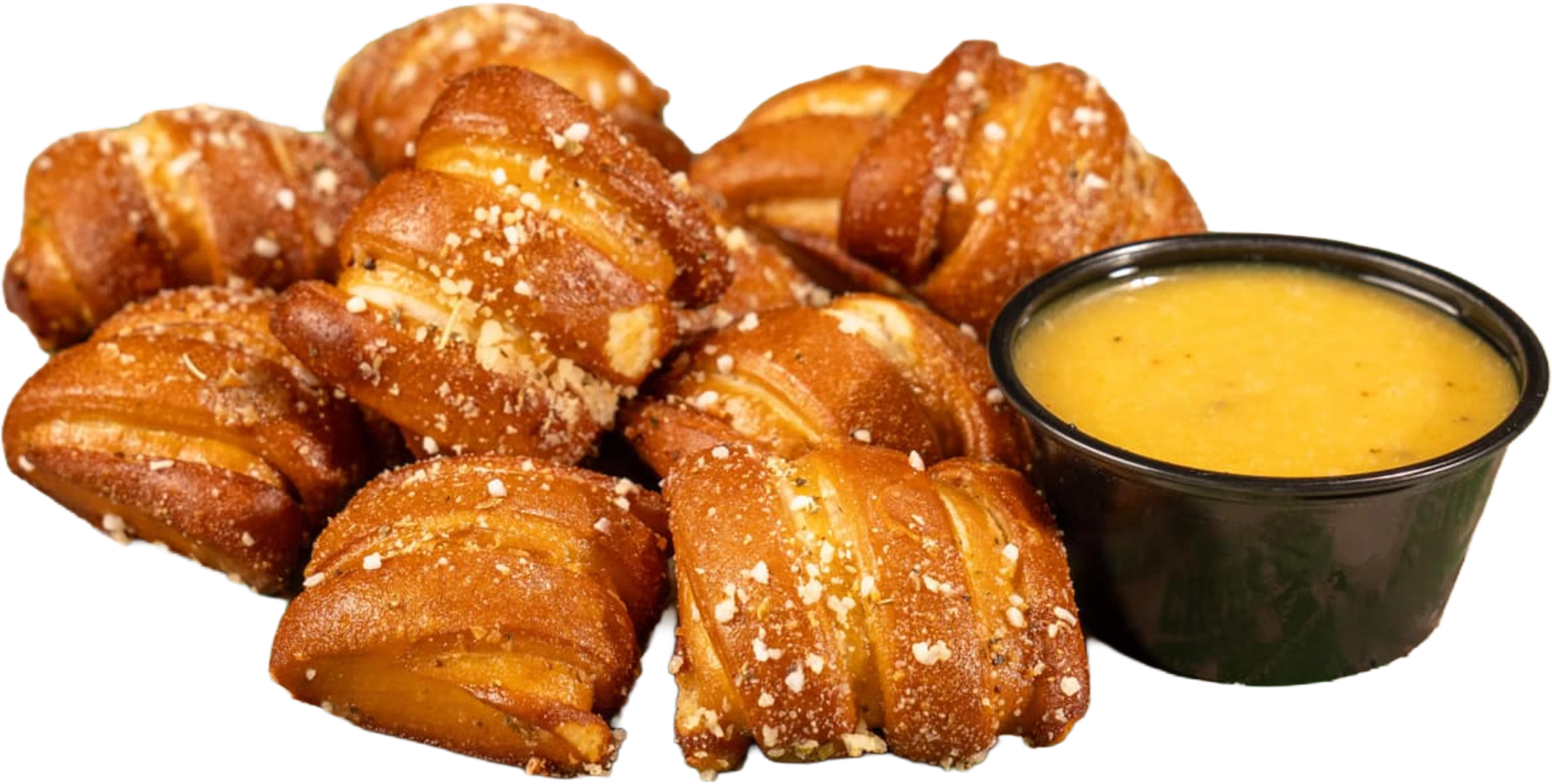 Pretzel Nuggets munchie with soft pretzel bites tossed in garlic butter and salt & shake.
