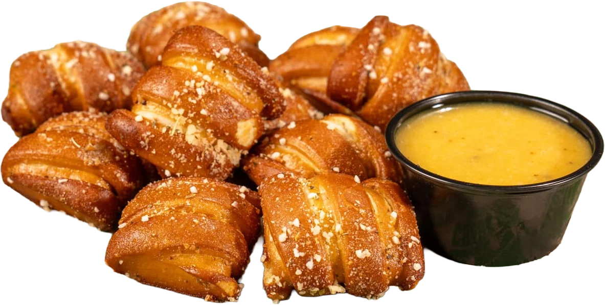 Pretzel Nuggets munchie with soft pretzel bites tossed in garlic butter and salt & shake.