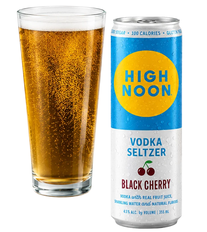 Beer and a High Noon black cherry vodka seltzer