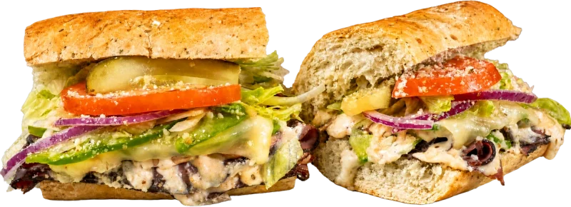 KGB Roast Beef & Horseradish toasted sub with roast beef, horseradish, green bell peppers, shrooms, and swiss.