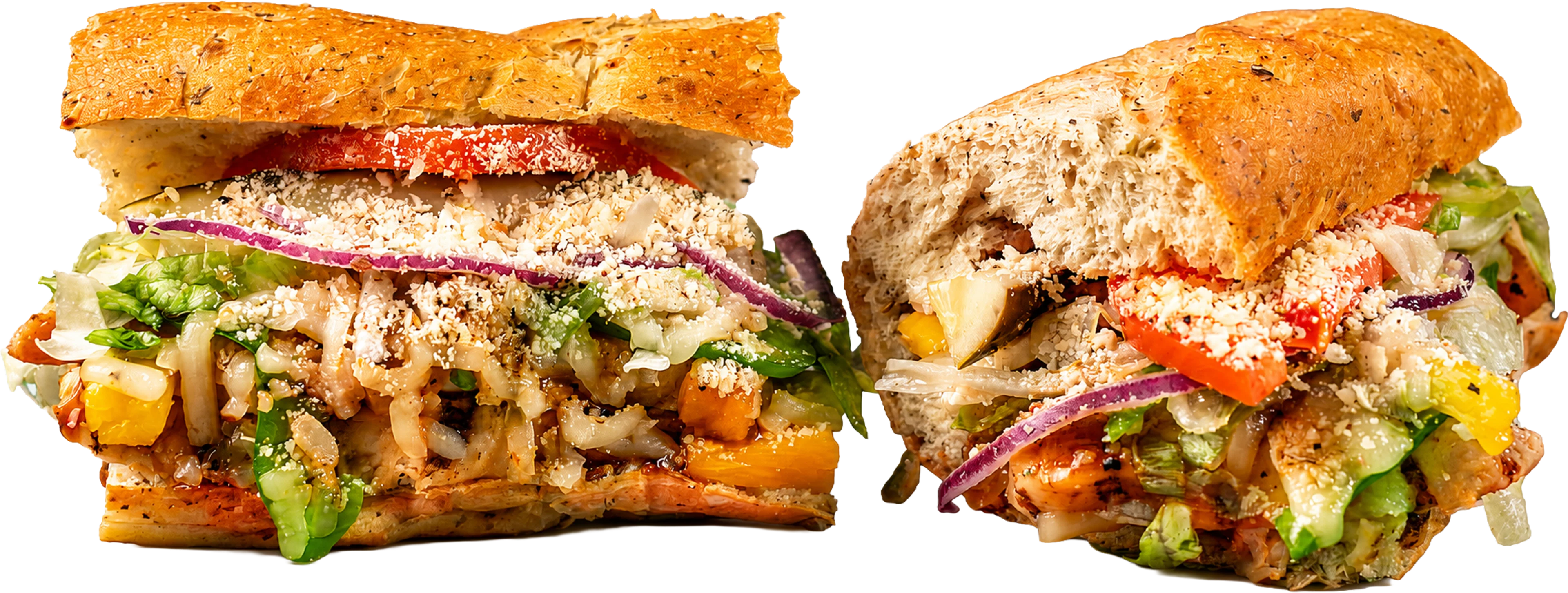 Thai Stick Teriyaki Chicken toasted sub with grilled chicken breast, teriyaki, pineapple, green bell peppers, and pepper jack.