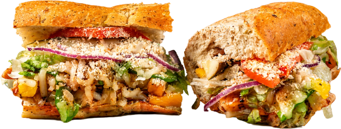 Thai Stick Teriyaki Chicken toasted sub with grilled chicken breast, teriyaki, pineapple, green bell peppers, and pepper jack.