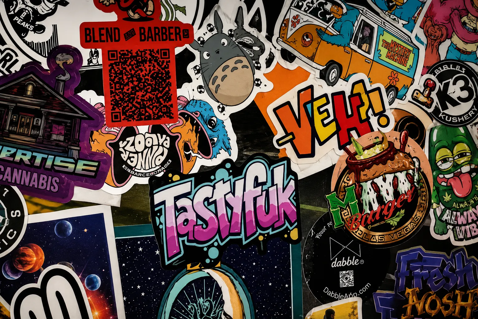Cheba Hut shop sticker wall