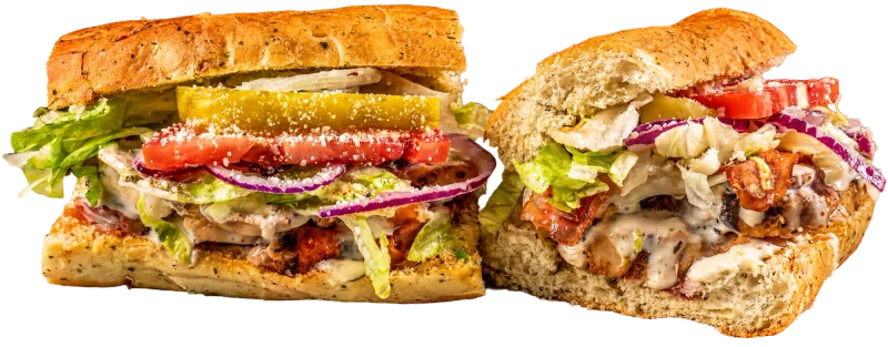 White Widow Chicken, Bacon & Ranch toasted sub with grilled chicken breast, bacon, signature ranch, shrooms, and provolone.