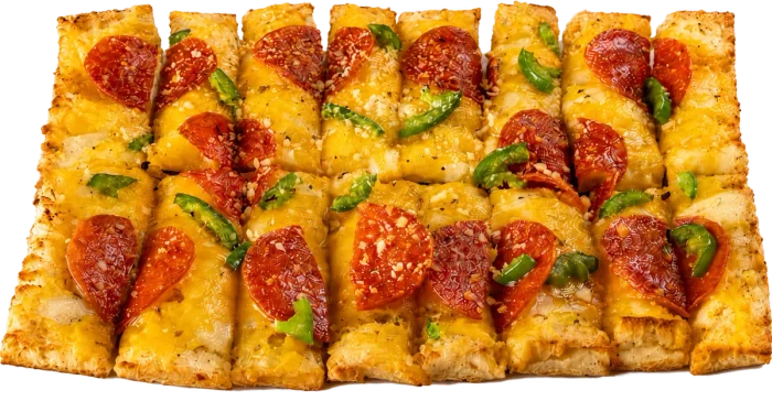 Signature garlic herb bread, garlic butter, cheddar, provolone, jalapeño, pepperoni & shake. Served with jalapeño cream cheese & spicy ranch